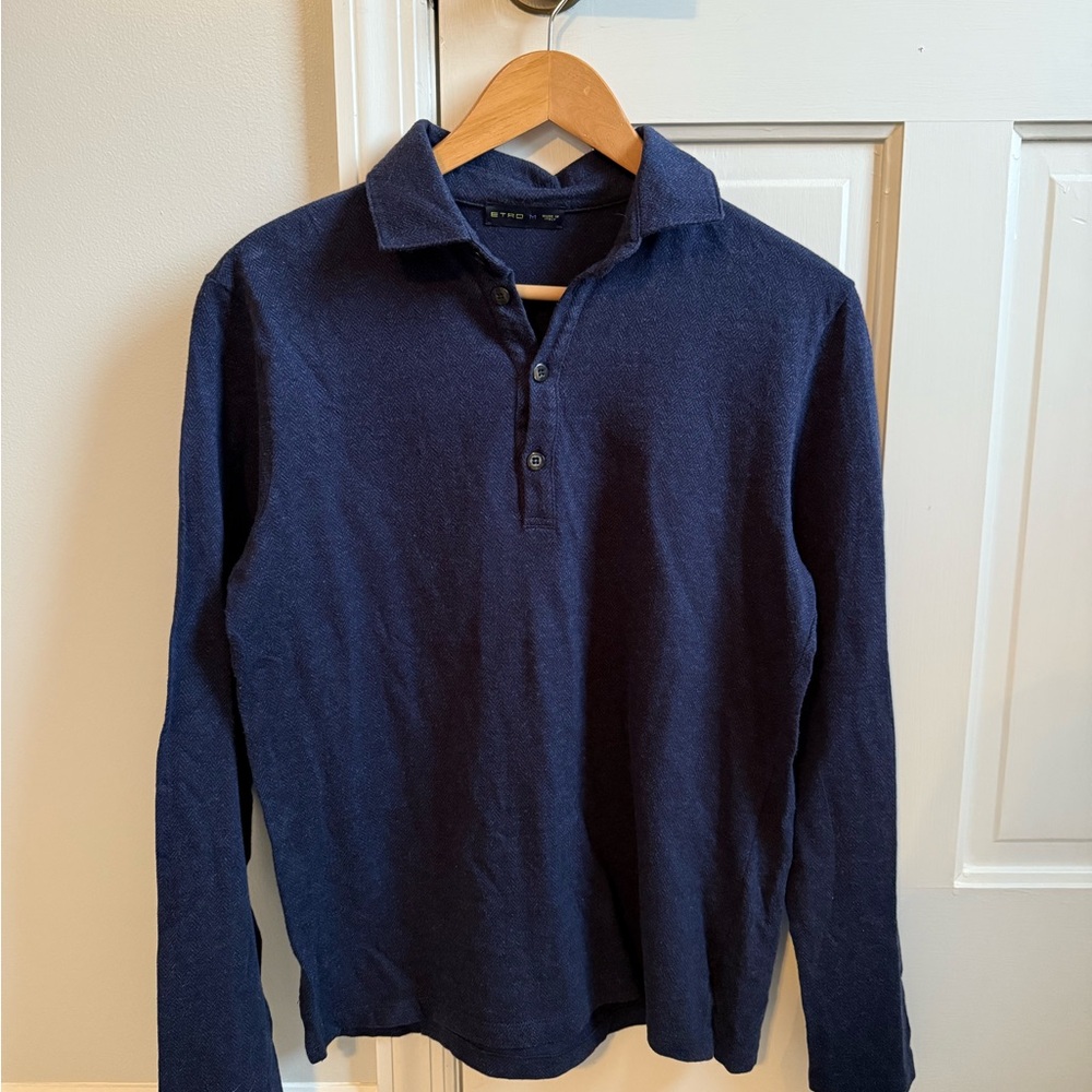 Etro Dark Blue Casual Button Down Shirt